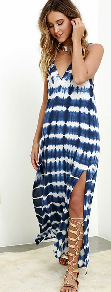 lulus blue tie dye maxi dress